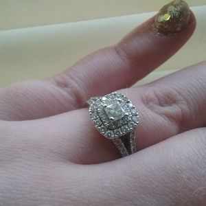 14 K yellow gold genuine diamond ring.